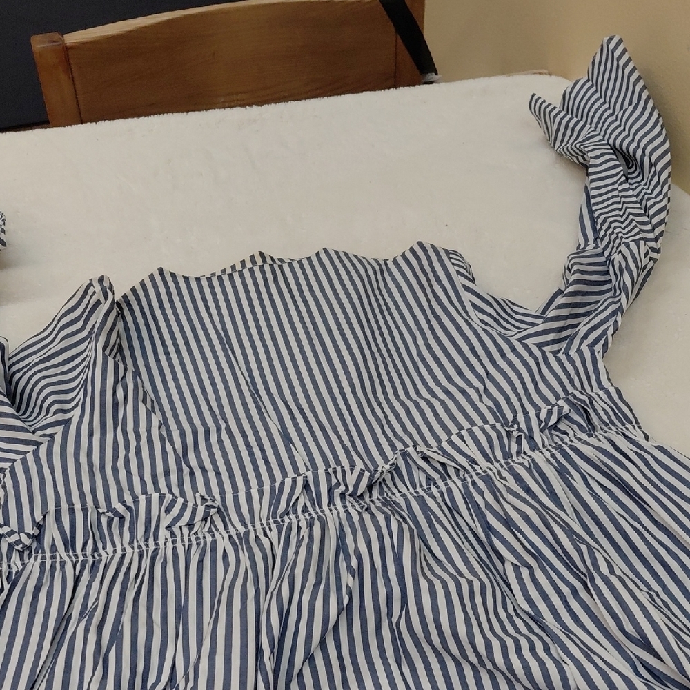 ASOS Blue and White Striped Midi Dress - Picture 11 of 14